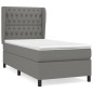 vidaXL Cama box spring con colchón tela gris oscuro 90x200 cm vidaXL Cama box spring con colchón tela gris oscuro 90x200 cm