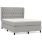 vidaXL Cama box spring con colchón tela gris claro 140x200 cm vidaXL Cama box spring con colchón tela gris claro 140x200 cm