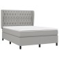 vidaXL Cama box spring con colchón tela gris claro 140x200 cm vidaXL Cama box spring con colchón tela gris claro 140x200 cm