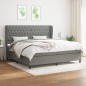 vidaXL Cama box spring con colchón tela gris oscuro 200x200 cm vidaXL Cama box spring con colchón tela gris oscuro 200x200 cm