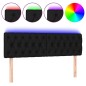 vidaXL Cabecero con LED de tela negro 160x7x78/88 cm