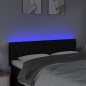 vidaXL Cabecero con LED de tela negro 160x7x78/88 cm