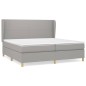 vidaXL Cama box spring con colchón tela gris claro 200x200 cm vidaXL Cama box spring con colchón tela gris claro 200x200 cm