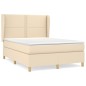 vidaXL Cama box spring con colchón tela color crema 140x200 cm vidaXL Cama box spring con colchón tela color crema 140x200 cm