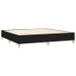 vidaXL Cama box spring con colchón tela negro 200x200 cm vidaXL Cama box spring con colchón tela negro 200x200 cm