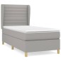 vidaXL Cama box spring con colchón tela gris claro 80x200 cm