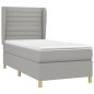 vidaXL Cama box spring con colchón tela gris claro 100x200 cm vidaXL Cama box spring con colchón tela gris claro 100x200 cm