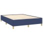 vidaXL Cama box spring con colchón tela azul 140x200 cm