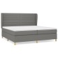 vidaXL Cama box spring con colchón tela gris oscuro 200x200 cm