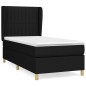 vidaXL Cama box spring con colchón tela negro 80x200 cm vidaXL Cama box spring con colchón tela negro 80x200 cm