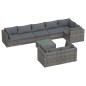 vidaXL Set de muebles de jardín 9 pzas y cojines ratán sintético gris vidaXL Set de muebles de jardín 9 pzas y cojines ratán sintético gris