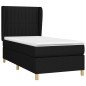 vidaXL Cama box spring con colchón tela negro 80x200 cm vidaXL Cama box spring con colchón tela negro 80x200 cm