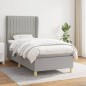 vidaXL Cama box spring con colchón tela gris claro 90x200 cm vidaXL Cama box spring con colchón tela gris claro 90x200 cm