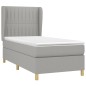 vidaXL Cama box spring con colchón tela gris claro 90x200 cm vidaXL Cama box spring con colchón tela gris claro 90x200 cm