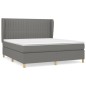vidaXL Cama box spring con colchón tela gris oscuro 180x200 cm vidaXL Cama box spring con colchón tela gris oscuro 180x200 cm