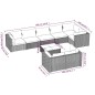 vidaXL Set de muebles de jardín 9 pzas y cojines ratán sintético gris vidaXL Set de muebles de jardín 9 pzas y cojines ratán sintético gris