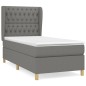 vidaXL Cama box spring con colchón tela gris oscuro 100x200 cm vidaXL Cama box spring con colchón tela gris oscuro 100x200 cm