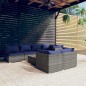 vidaXL Set de muebles de jardín 8 pzas y cojines ratán sintético gris vidaXL Set de muebles de jardín 8 pzas y cojines ratán sintético gris