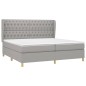 vidaXL Cama box spring con colchón tela gris claro 200x200 cm vidaXL Cama box spring con colchón tela gris claro 200x200 cm