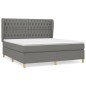 vidaXL Cama box spring con colchón tela gris oscuro 180x200 cm vidaXL Cama box spring con colchón tela gris oscuro 180x200 cm