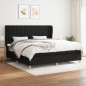vidaXL Cama box spring con colchón tela negro 200x200 cm vidaXL Cama box spring con colchón tela negro 200x200 cm