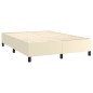 vidaXL Cama box spring con colchón cuero sintético crema 140x200cm vidaXL Cama box spring con colchón cuero sintético crema 140x200cm