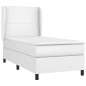 vidaXL Cama box spring con colchón cuero sintético blanco 80x200 cm vidaXL Cama box spring con colchón cuero sintético blanco 80x200 cm