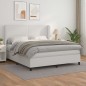 vidaXL Cama box spring con colchón cuero sintético blanco 160x200 cm