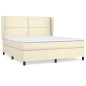 vidaXL Cama box spring con colchón cuero sintético crema 160x200 cm vidaXL Cama box spring con colchón cuero sintético crema 160x200 cm