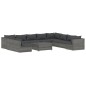 vidaXL Set de muebles de jardín 11 pzas y cojines ratán sintético gris vidaXL Set de muebles de jardín 11 pzas y cojines ratán sintético gris