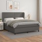 vidaXL Cama box spring con colchón cuero sintético gris 160x200 cm vidaXL Cama box spring con colchón cuero sintético gris 160x200 cm