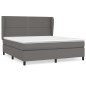 vidaXL Cama box spring con colchón cuero sintético gris 160x200 cm vidaXL Cama box spring con colchón cuero sintético gris 160x200 cm