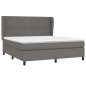 vidaXL Cama box spring con colchón cuero sintético gris 160x200 cm vidaXL Cama box spring con colchón cuero sintético gris 160x200 cm