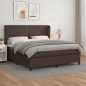 vidaXL Cama box spring con colchón cuero sintético marrón 180x200 cm