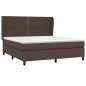 vidaXL Cama box spring con colchón cuero sintético marrón 180x200 cm