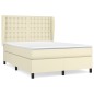 vidaXL Cama box spring con colchón cuero sintético crema 140x200cm