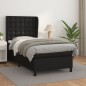 vidaXL Cama box spring con colchón cuero sintético negro 90x190 cm