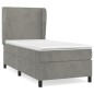 vidaXL Cama box spring con colchón terciopelo gris claro 100x200 cm vidaXL Cama box spring con colchón terciopelo gris claro 100x200 cm