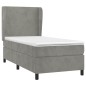 vidaXL Cama box spring con colchón terciopelo gris claro 100x200 cm vidaXL Cama box spring con colchón terciopelo gris claro 100x200 cm