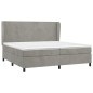 vidaXL Cama box spring con colchón terciopelo gris claro 200x200 cm