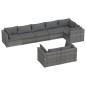 vidaXL Set de muebles de jardín 8 pzas y cojines ratán sintético gris vidaXL Set de muebles de jardín 8 pzas y cojines ratán sintético gris