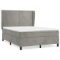 vidaXL Cama box spring con colchón terciopelo gris claro 140x200 cm vidaXL Cama box spring con colchón terciopelo gris claro 140x200 cm