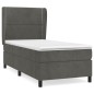 vidaXL Cama box spring con colchón terciopelo gris oscuro 90x190 cm vidaXL Cama box spring con colchón terciopelo gris oscuro 90x190 cm