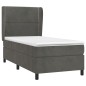 vidaXL Cama box spring con colchón terciopelo gris oscuro 90x190 cm vidaXL Cama box spring con colchón terciopelo gris oscuro 90x190 cm