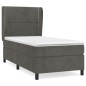 vidaXL Cama box spring con colchón terciopelo gris oscuro 90x200 cm vidaXL Cama box spring con colchón terciopelo gris oscuro 90x200 cm