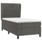 vidaXL Cama box spring con colchón terciopelo gris oscuro 90x200 cm vidaXL Cama box spring con colchón terciopelo gris oscuro 90x200 cm