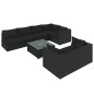 vidaXL Set de muebles de jardín 8 pzas y cojines ratán sintético negro