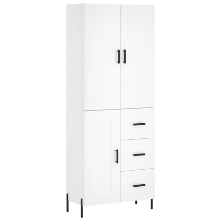 vidaXL Aparador alto madera contrachapada blanco 69,5x34x180 cm