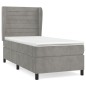 vidaXL Cama box spring con colchón terciopelo gris claro 90x190 cm vidaXL Cama box spring con colchón terciopelo gris claro 90x190 cm