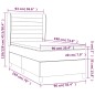 vidaXL Cama box spring con colchón terciopelo gris claro 90x190 cm vidaXL Cama box spring con colchón terciopelo gris claro 90x190 cm